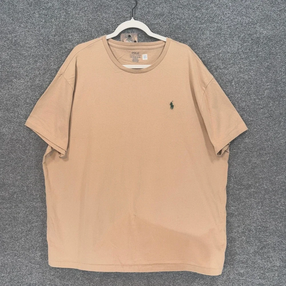 Polo Ralph Lauren Tshirt Men XXL Tan Classic Fit Short Sleeve Cotton Jersey
